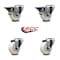 Service Caster 3'' Nylon Wheel Swivel Bolt Hole Caster Set with 2 Posi Lock Brakes, 4PK SCC-BH20S314-NYS-PLB-2-S-2 - alternate 4